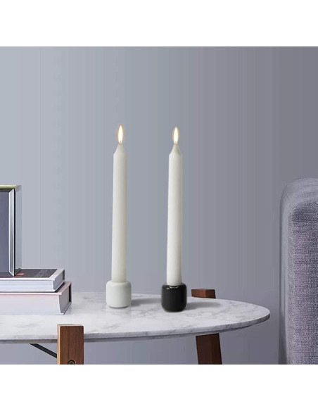 Juego de 8 Soportes de Velas Cerámica XZJMY 1.8 cm Negro/Blanco
