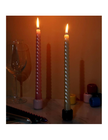 Juego de 8 Soportes de Velas Cerámica XZJMY 1.8 cm Negro/Blanco