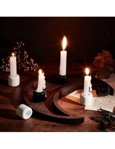 Juego de 8 Soportes de Velas Cerámica XZJMY 1.8 cm Negro/Blanco