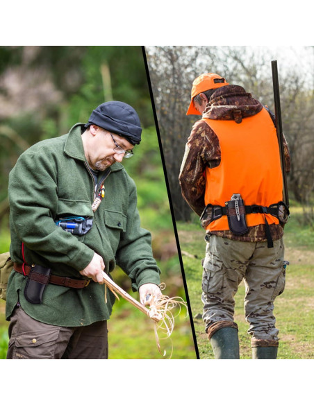 Funda de cuchillo de cuero SOGCASE para cuchillos plegables negra Funda de cuchillo de cuero SOGCASE para cuchillos plegables negra