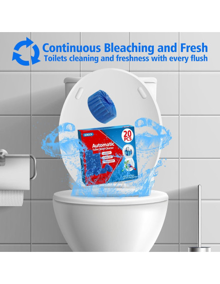 Tabletas Limpiadoras de Inodoro USKICH 20 Unidades Azul