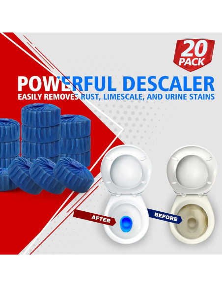 Tabletas Limpiadoras de Inodoro USKICH 20 Unidades Azul
