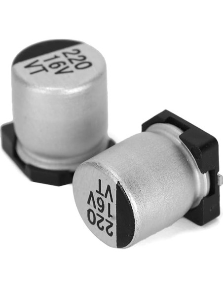 20 Capacitores Electrolíticos SMD 220uF 16V Ruimou