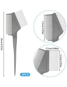 3 Brochas para Teñir el Cabello YQQYG con Peine Integrado 2