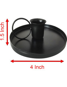 Soporte de Vela de Hierro Negro YIKANGHENG 10 cm - 2 Pcs 2