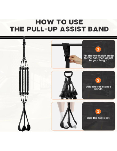 Bandas de Asistencia para Pull Up KOTTVR - Resistencia Ajustable 4x34kg