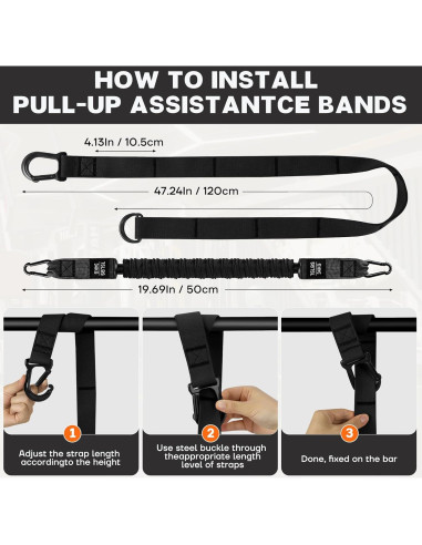 Bandas de Asistencia para Pull Up KOTTVR - Resistencia Ajustable 4x34kg