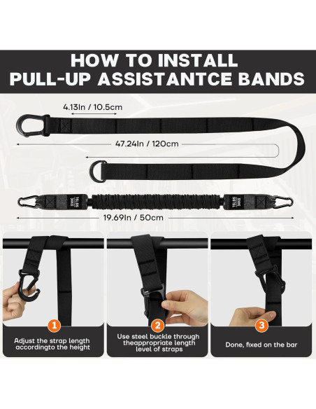 Bandas de Asistencia para Pull Up KOTTVR - Resistencia Ajustable 4x34kg