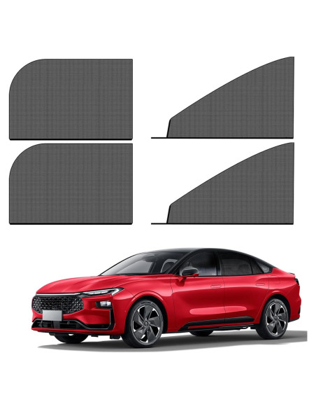 4 Sombrillas para Ventanas de Auto gunroil UV Plegables 79x53cm