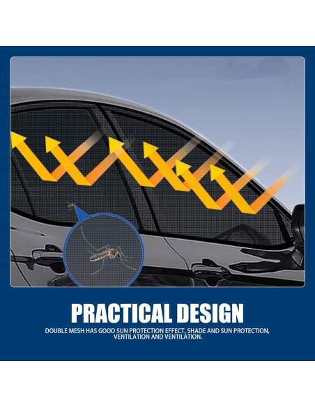 4 Sombrillas para Ventanas de Auto gunroil UV Plegables 79x53cm