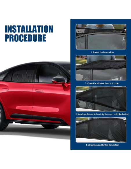 4 Sombrillas para Ventanas de Auto gunroil UV Plegables 79x53cm