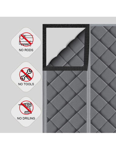 Cortina de Puerta Aislante Magnética TUZIER 32" x 80" Gris