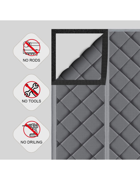 Cortina de Puerta Aislante Magnética TUZIER 32" x 80" Gris