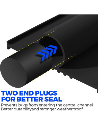 Sello de Puerta de Garaje Holikme 11 Pies Goma Negro