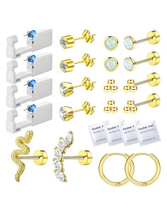 Kit de Perforación de Orejas Nunpag 20 Pcs con Pendientes