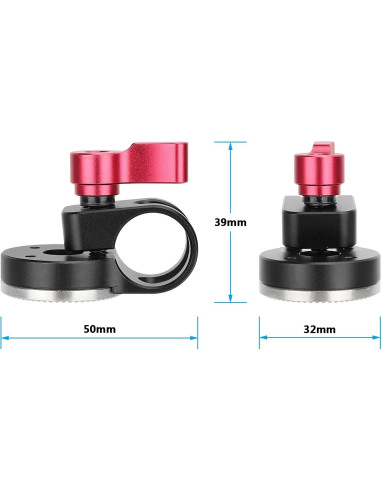 Abrazadera de Varilla de 19mm CAMVATE con Roseta ARRI Roja