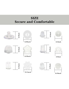 Respaldos de Aretes de Silicona Nkwuire 600 Pcs Transparentes 2
