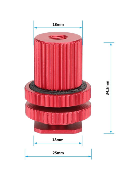 Adaptador de Montaje de Zapata CAMVATE 1/4"-20 Rojo Adaptador de Montaje de Zapata CAMVATE 1/4"-20 Rojo