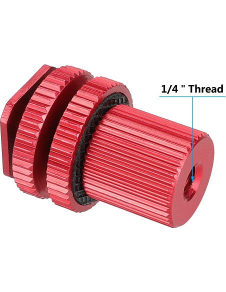 Adaptador de Montaje de Zapata CAMVATE 1/4"-20 Rojo Adaptador de Montaje de Zapata CAMVATE 1/4"-20 Rojo