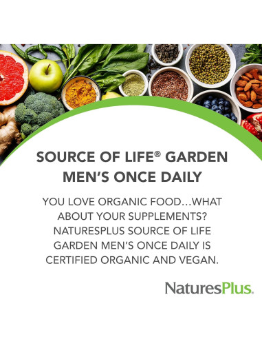 Multivitamínico Orgánico Certificado NaturesPlus Hombres 30 Tabletas