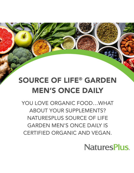 Multivitamínico Orgánico Certificado NaturesPlus Hombres 30 Tabletas Multivitamínico Orgánico Certificado NaturesPlus Hombres 30 Tabletas