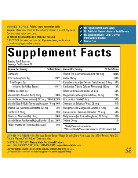 Gomas Multivitamínicas Nature Made 50+ para Hombres 84 Unidades Gomas Multivitamínicas Nature Made 50+ para Hombres 84 Unidades