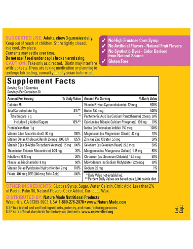 Gomitas Multivitamínicas Nature Made para Mujeres 90 Unidades