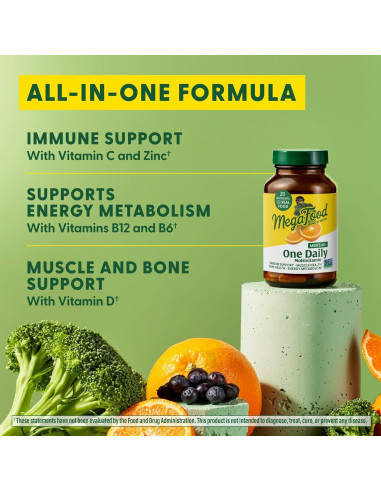 MegaFood Multivitamina Diaria Hombres 40+ 90 Tabletas