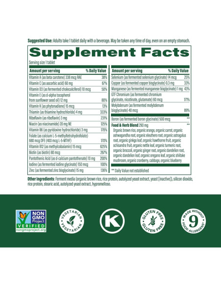 MegaFood Multivitamina Diaria Hombres 40+ 90 Tabletas