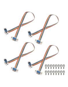 Cable de Cinta IDC Arcoíris 4 Pcs DB9 Macho a Hembra 30 cm