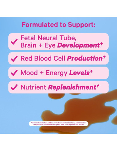 Vitaminas Prenatales Líquidas Pink Stork - Sabor Baya - 32 Porciones