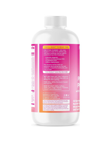Vitaminas Prenatales Líquidas Pink Stork - Sabor Baya - 32 Porciones