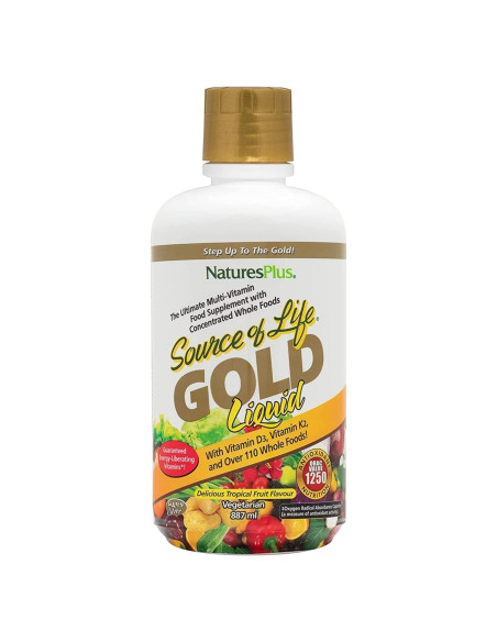 Natures Plus Fuente de Vida Oro Multivitamina Líquida 887 ml - D3, B12, K2