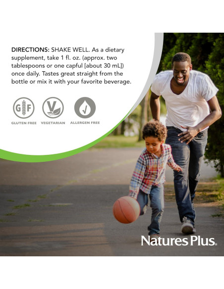 Natures Plus Fuente de Vida Oro Multivitamina Líquida 887 ml - D3, B12, K2