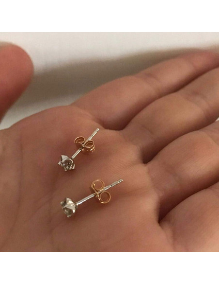 Pendientes de Oro 14K Esujen con Bloqueo - 3 Pares Pendientes de Oro 14K Esujen con Bloqueo - 3 Pares