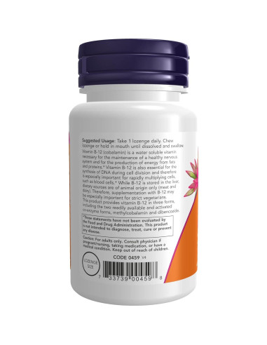 Suplemento de Vitamina B-12 NOW Foods 2000 mcg 100 Pastillas