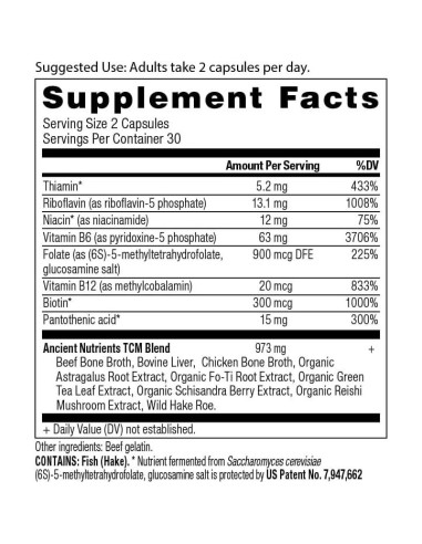 Suplemento Complejo de Vitaminas B Nutrición Antigua 60 Cápsulas