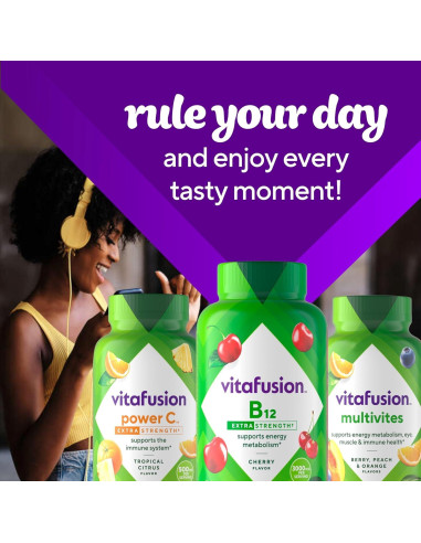Vitafusion Vitaminas Gummy B12 Extra Fuerte 90 gomitas