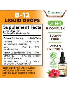 Suplemento Líquido de Vitamina B12 Vegano Nature's Nutrition 59.15ml 2
