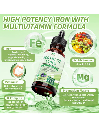 Suplemento de Hierro Líquido Vita Plynxera 60 ml con Multivitamínico