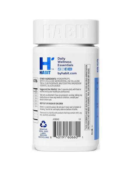 Suplemento Alivio del Estrés HABIT 60 Cápsulas Veganas