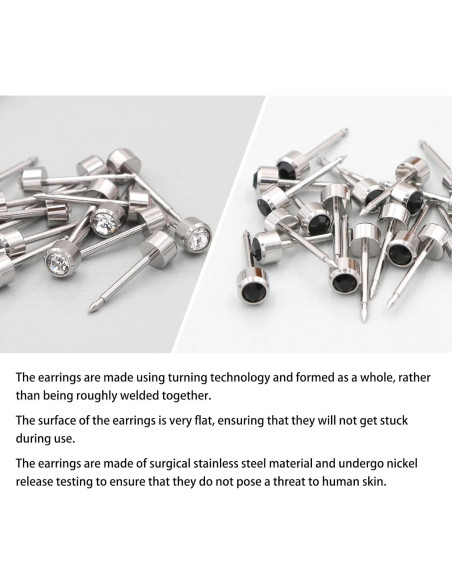 Kit de perforación de orejas YINPAD con 24 pendientes plata Kit de perforación de orejas YINPAD con 24 pendientes plata