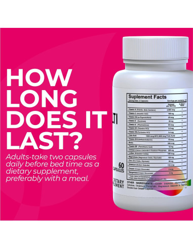 Multivitamínico para Mujeres Hallusa Natural - 60 Cápsulas