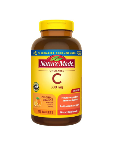 Nature Made Vitamina C Masticable 500 mg Naranja 150 Tabletas
