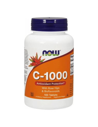 Vitamina C-1000 NOW Foods - 100 Cápsulas Veganas