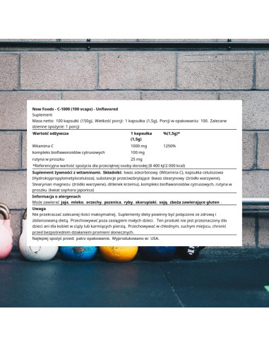 Vitamina C-1000 NOW Foods - 100 Cápsulas Veganas