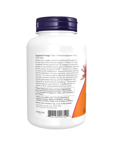 Polvo de Ascorbato de Calcio NOW Foods 226.8g Antioxidante