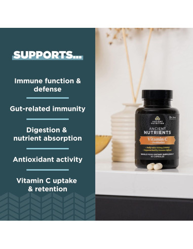 Suplemento Probioticos y Vitamina C Nutrición Antigua 30 Porciones