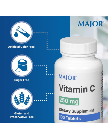 Vitamina C 250 Mg Major - Suplemento Dietético 100 Tabletas