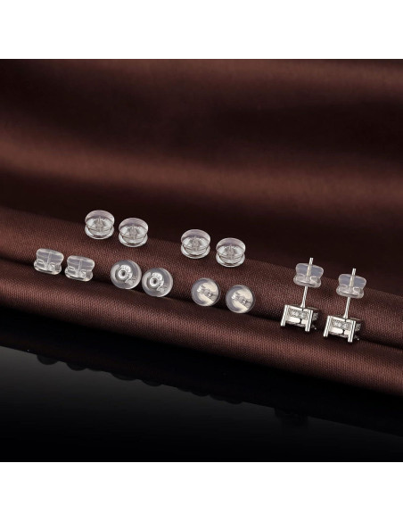 Respaldos de Aretes de Silicona DELECOE 12 Piezas Hipoalergénicos Respaldos de Aretes de Silicona DELECOE 12 Piezas Hipoalergénicos